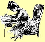 Girl Writing at Desk
